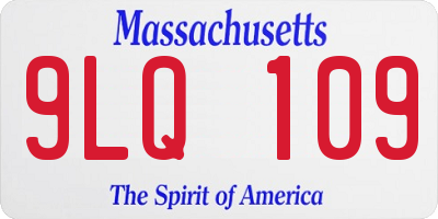 MA license plate 9LQ109
