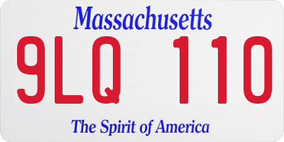 MA license plate 9LQ110