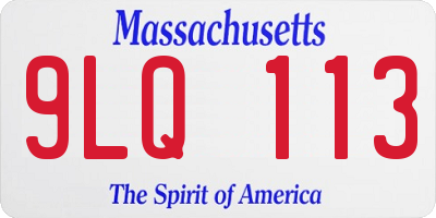 MA license plate 9LQ113