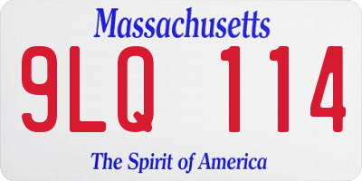 MA license plate 9LQ114