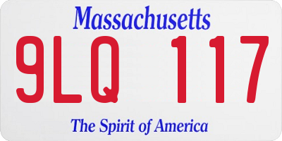 MA license plate 9LQ117