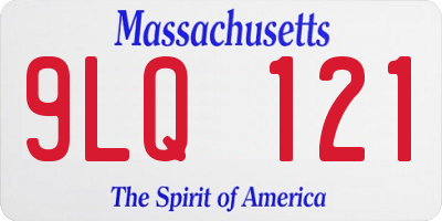 MA license plate 9LQ121