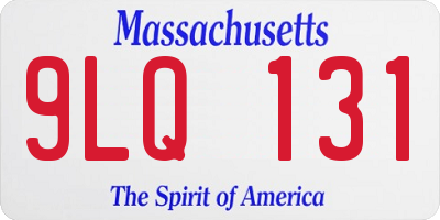 MA license plate 9LQ131