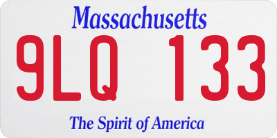MA license plate 9LQ133