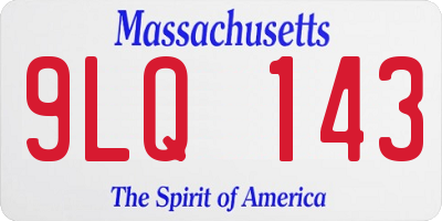 MA license plate 9LQ143