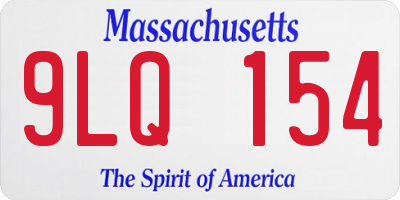 MA license plate 9LQ154