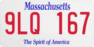 MA license plate 9LQ167