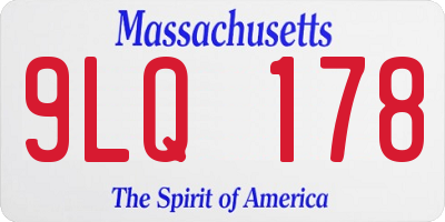 MA license plate 9LQ178