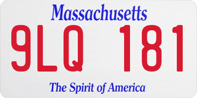 MA license plate 9LQ181