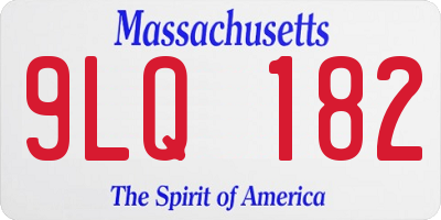 MA license plate 9LQ182