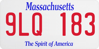 MA license plate 9LQ183