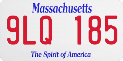 MA license plate 9LQ185