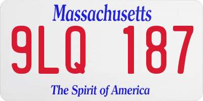 MA license plate 9LQ187