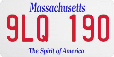 MA license plate 9LQ190