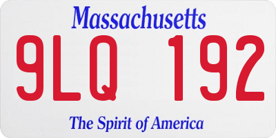 MA license plate 9LQ192