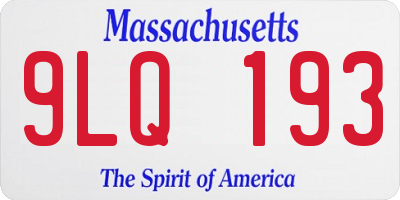 MA license plate 9LQ193