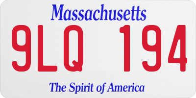 MA license plate 9LQ194