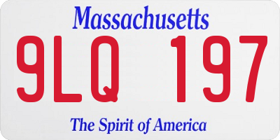 MA license plate 9LQ197