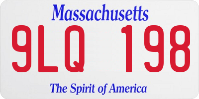 MA license plate 9LQ198