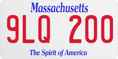 MA license plate 9LQ200