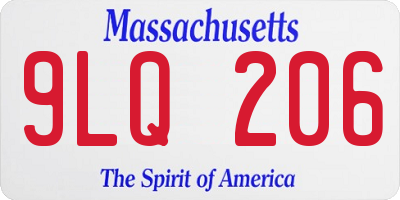 MA license plate 9LQ206