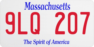 MA license plate 9LQ207