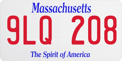 MA license plate 9LQ208