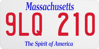 MA license plate 9LQ210