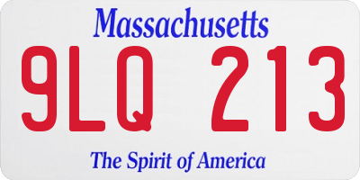 MA license plate 9LQ213
