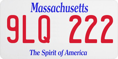 MA license plate 9LQ222
