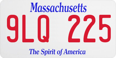 MA license plate 9LQ225