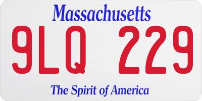 MA license plate 9LQ229