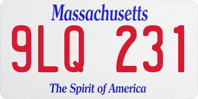 MA license plate 9LQ231