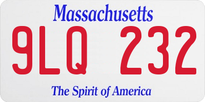 MA license plate 9LQ232