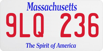 MA license plate 9LQ236