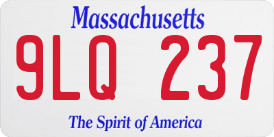 MA license plate 9LQ237