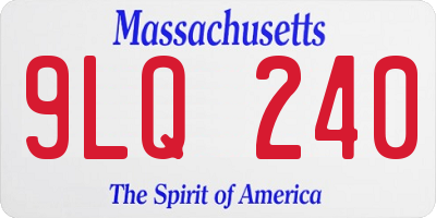 MA license plate 9LQ240