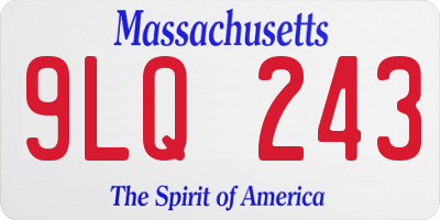 MA license plate 9LQ243