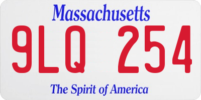 MA license plate 9LQ254