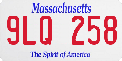 MA license plate 9LQ258