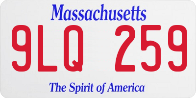 MA license plate 9LQ259