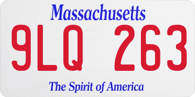 MA license plate 9LQ263