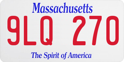 MA license plate 9LQ270