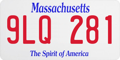 MA license plate 9LQ281