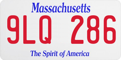 MA license plate 9LQ286