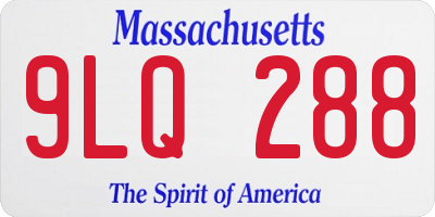 MA license plate 9LQ288