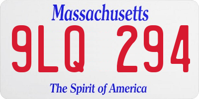 MA license plate 9LQ294