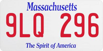 MA license plate 9LQ296