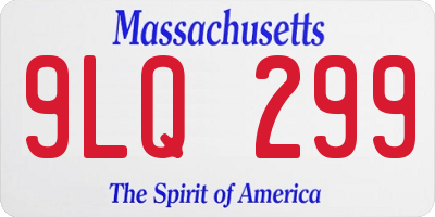 MA license plate 9LQ299