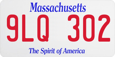 MA license plate 9LQ302